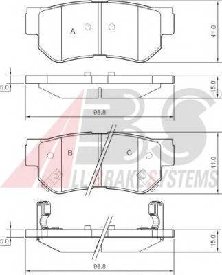 A.B.S. 37247 Комплект гальмівних колодок,