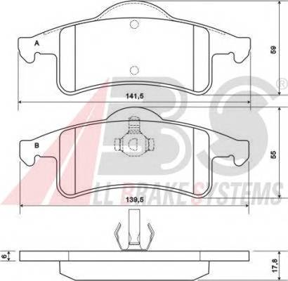 A.B.S. 38791 Комплект гальмівних колодок,