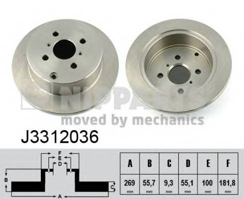 NIPPARTS J3312036 Тормозной диск