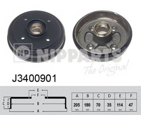 NIPPARTS J3400901 Тормозной барабан