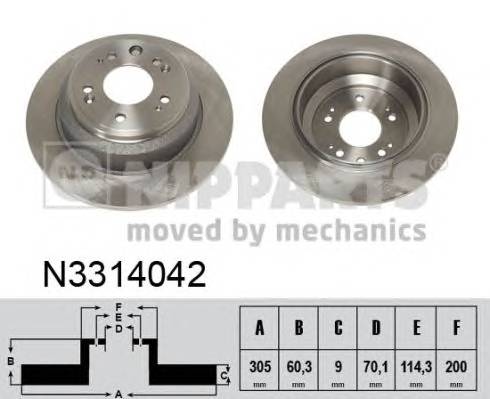 NIPPARTS N3314042 Тормозной диск