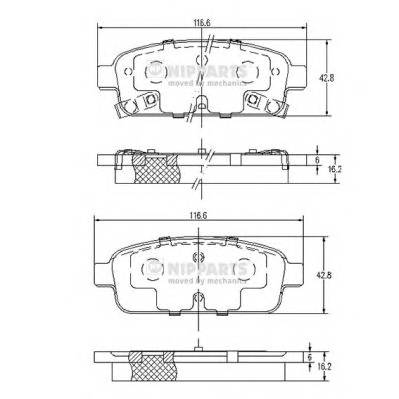 NIPPARTS N3610906 Комплект тормозных колодок,