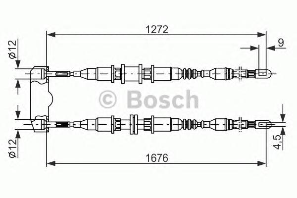 BOSCH 1 987 477 136 Трос, стоянкова гальмівна