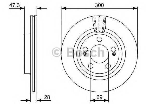 BOSCH 0 986 479 537 Тормозной диск