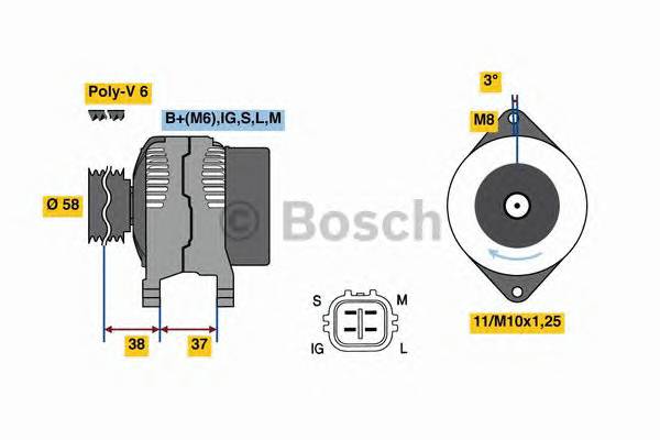 BOSCH 0 986 080 770 Генератор