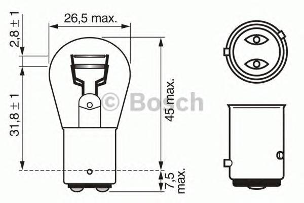 BOSCH 1 987 302 215 Лампа накаливания, фонарь