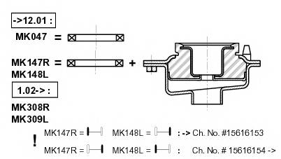 MONROE MK047 Підшипник кочення, опора