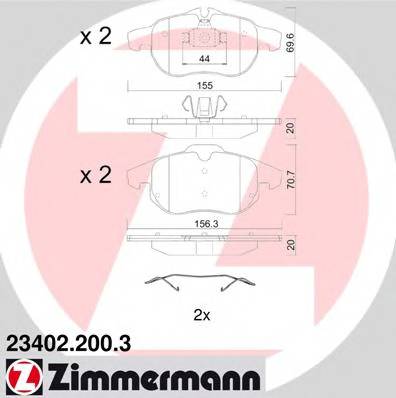 ZIMMERMANN 23402.200.3 Комплект тормозных колодок,