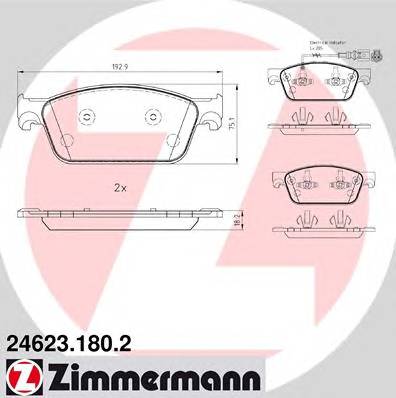 ZIMMERMANN 24623.180.2 Комплект гальмівних колодок,