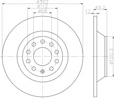 HELLA 8DD 355 111-181 Гальмівний диск