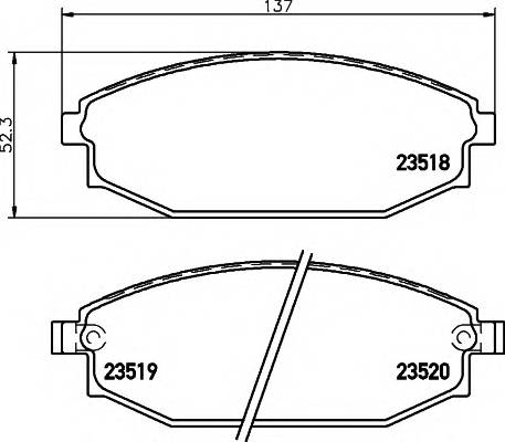 HELLA 8DB 355 009-961 Комплект гальмівних колодок,