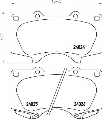 HELLA 8DB 355 010-491 Комплект гальмівних колодок,