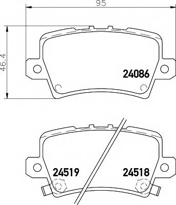 HELLA 8DB 355 006-751 Комплект тормозных колодок,