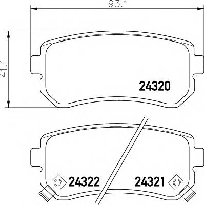 HELLA 8DB 355 006-961 Комплект тормозных колодок,