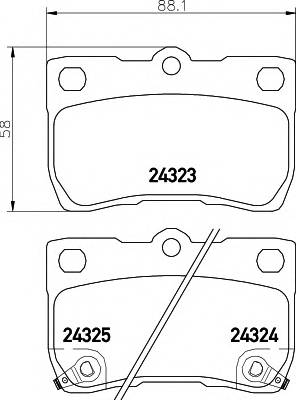 HELLA 8DB 355 006-971 Комплект гальмівних колодок,