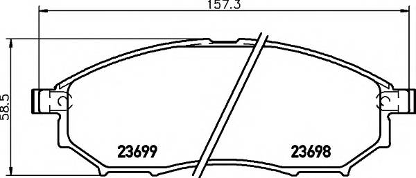 HELLA 8DB 355 013-141 Комплект гальмівних колодок,