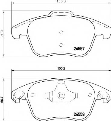 HELLA 8DB 355 013-351 Комплект тормозных колодок,