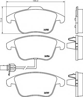 HELLA 8DB 355 013-861 Комплект гальмівних колодок,