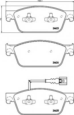 HELLA 8DB 355 014-981 Комплект тормозных колодок,