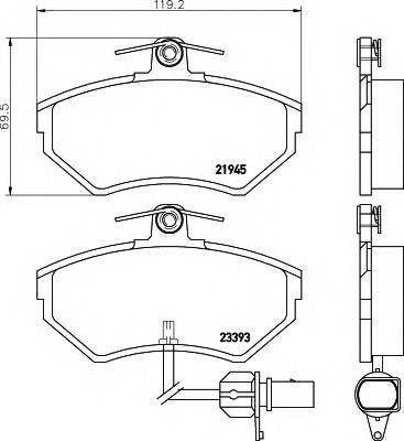 HELLA 8DB 355 018-451 Комплект гальмівних колодок,