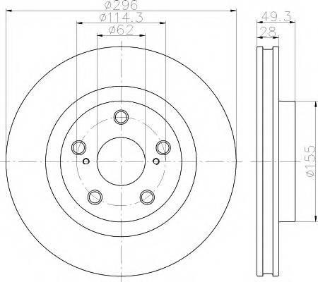 HELLA 8DD 355 118-561 Тормозной диск