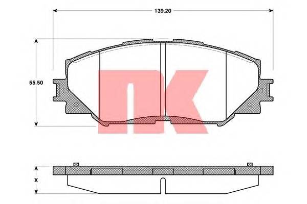 NK 224595 Комплект гальмівних колодок,