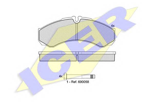 ICER 141208 Комплект тормозных колодок,