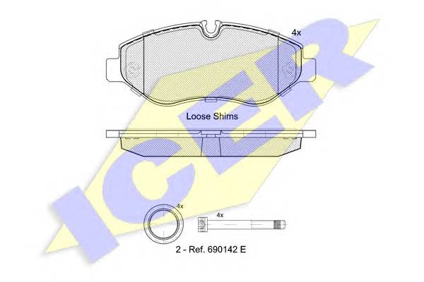 ICER 141786 Комплект тормозных колодок,