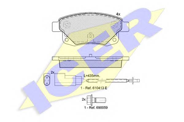 ICER 141794 Комплект тормозных колодок,