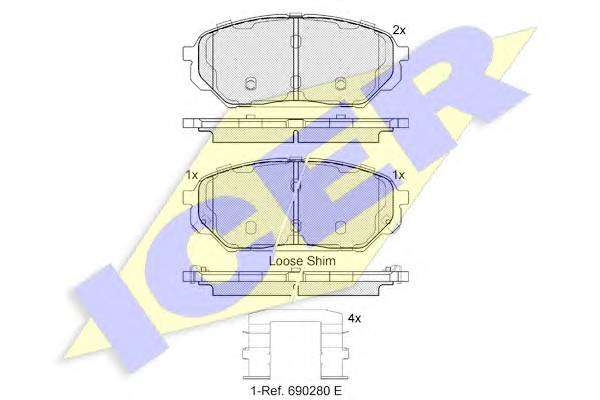 ICER 182044 Комплект тормозных колодок,