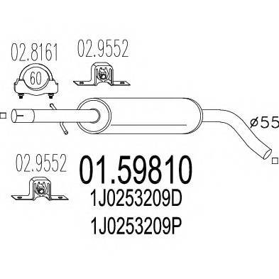 MTS 01.59810 Средний глушитель выхлопных