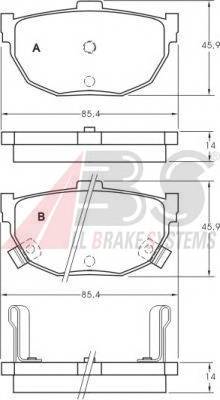 A.B.S. 36692 Комплект тормозных колодок,