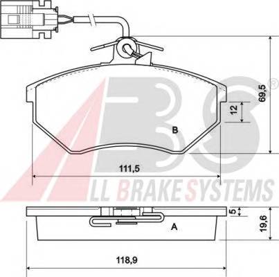 A.B.S. 36811 Комплект тормозных колодок,