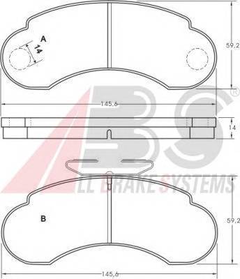 A.B.S. 36828 Комплект гальмівних колодок,