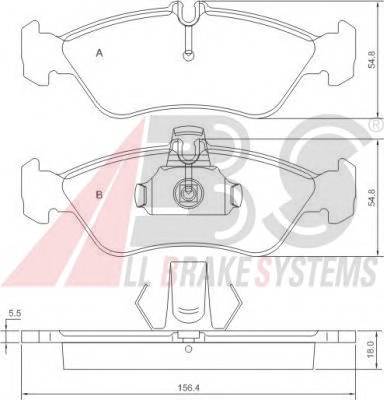 A.B.S. 36913 Комплект тормозных колодок,