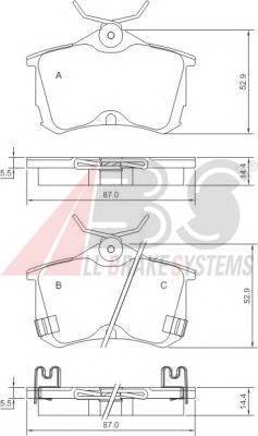 A.B.S. 37175 Комплект тормозных колодок,