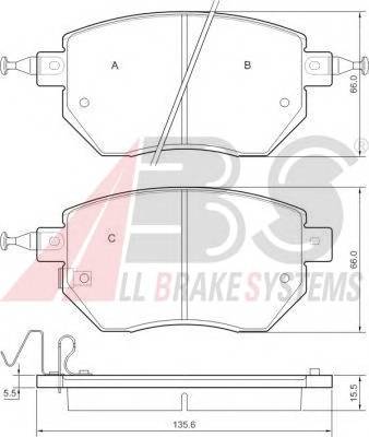 A.B.S. 37504 Комплект тормозных колодок,