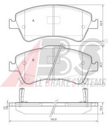 A.B.S. 37615 Комплект тормозных колодок,