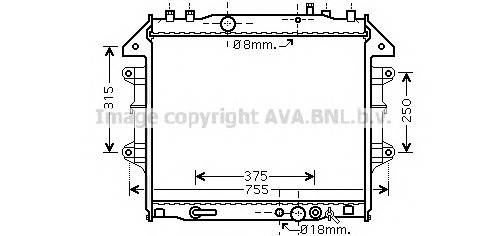 AVA QUALITY COOLING TO2496 Радиатор, охлаждение двигателя