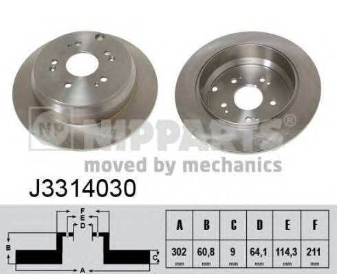 NIPPARTS J3314030 Тормозной диск