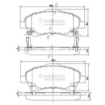 NIPPARTS J3602112 Комплект гальмівних колодок,