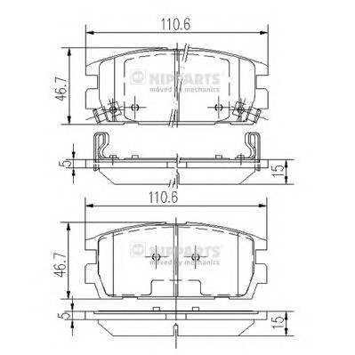 NIPPARTS J3610511 Комплект гальмівних колодок,