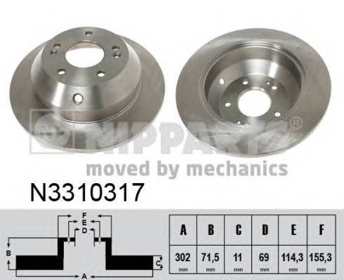 NIPPARTS N3310317 Тормозной диск