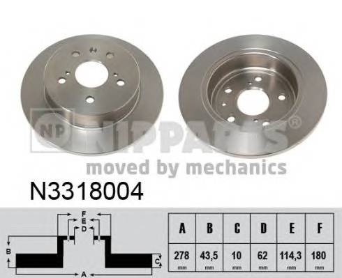 NIPPARTS N3318004 Тормозной диск