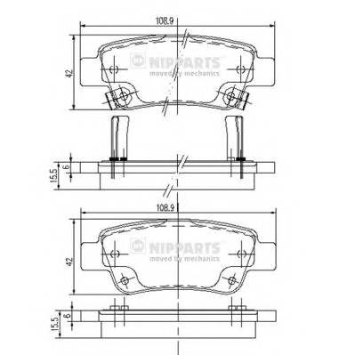 NIPPARTS N3614019 Комплект тормозных колодок,