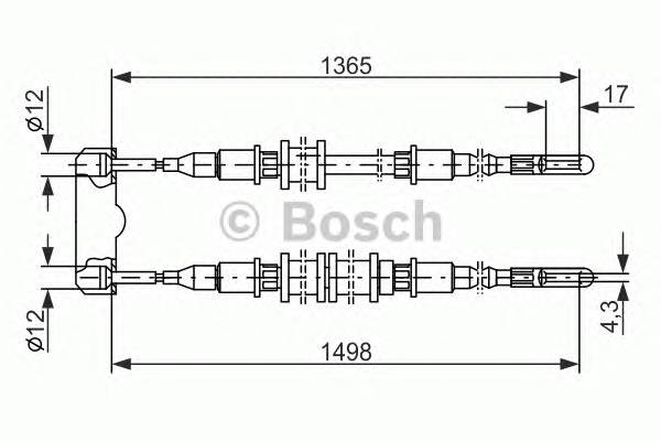 BOSCH 1 987 477 130 Трос, стоянкова гальмівна