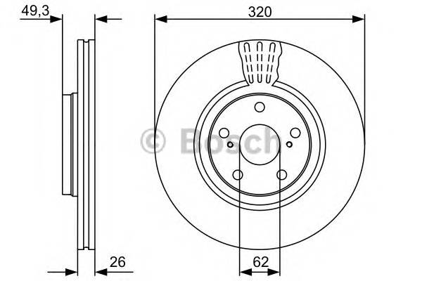 BOSCH 0 986 479 562 Гальмівний диск