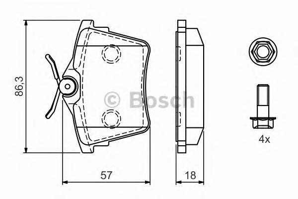 BOSCH 0 986 494 095 Комплект гальмівних колодок,