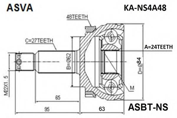 ASVA KANS4A48 ØÐÓÑ ÍÀÐÓÆÍÛÉ 24X62X27