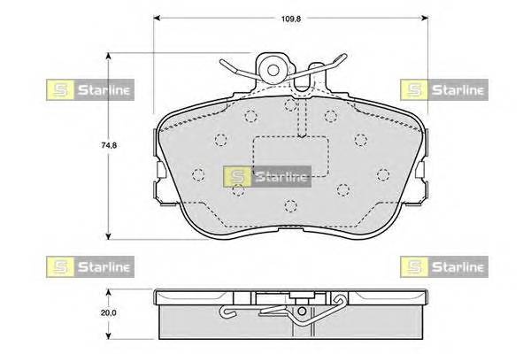 STARLINE BD S818P Гальмiвнi колодки, к-кт.